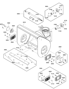 Auger Housing Group Diagram and Parts List for H1728E (1696951-00)(2020) Briggs and Stratton Snow Blower